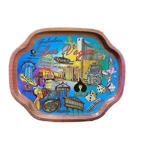 VINTAGE Karol Western Las Vegas tin tray